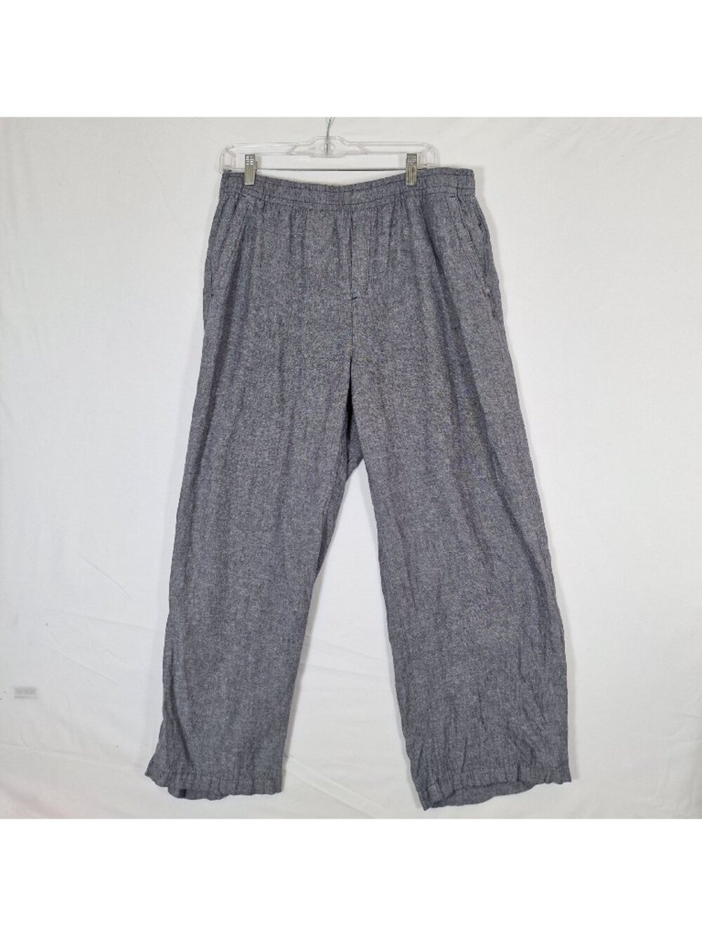 Old Navy Blue Linen Blend Elastic Waist Pants size Large